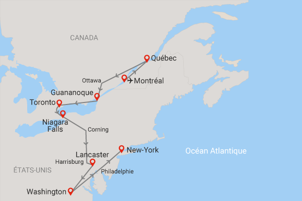 Circuit De Québec à New York, entre Histoire et nature montreal Canada