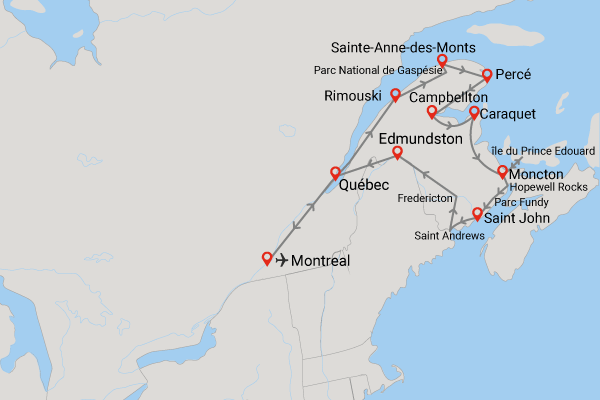 Circuit Grand Tour du Québec au Golfe du Saint-Laurent montreal Canada