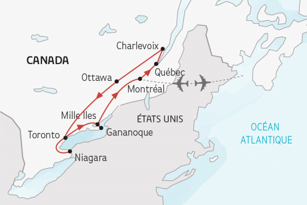 Circuit Le Canada, de Quebec à Niagara montreal Canada
