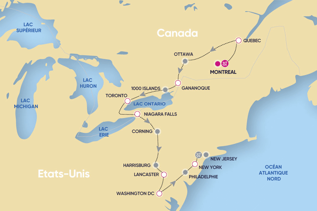 Circuit Mille et Une Facettes du Canada et des USA montreal Canada