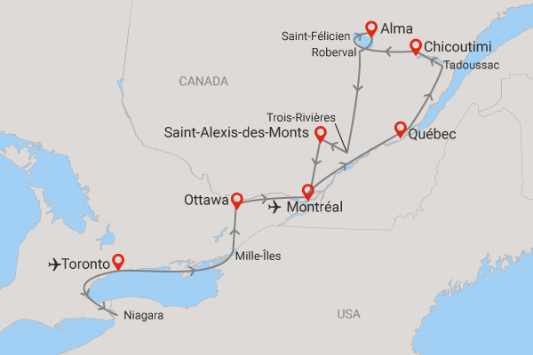 Circuit Est Canadien en douceur toronto Canada