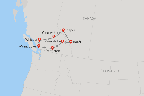 Autotour Rocheuses canadiennes vancouver Canada