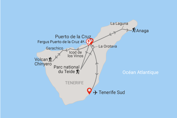 Circuit Randonnée entre volcan et forêts, logement au FERGUS Puerto de la Cruz tenerife Canaries