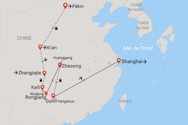 Circuit Panorama de Chine et montagnes d'Avatar pekin Chine