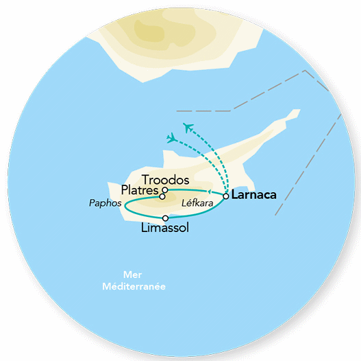 Circuit Sur les routes de Chypre Hôtels larnaca Chypre