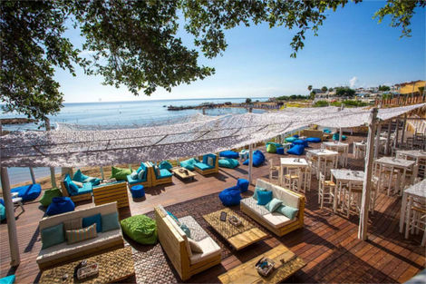 Terrasse - Hôtel Golden Coast Beach 4* Larnaca Chypre