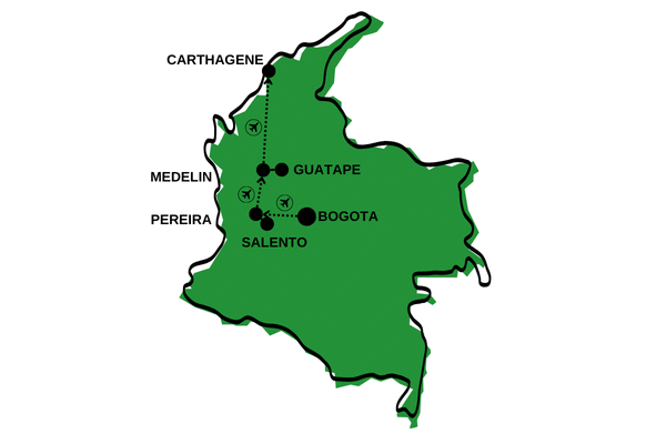 Circuit Du Pays de l'Eldorado à Carthagène bogota Colombie