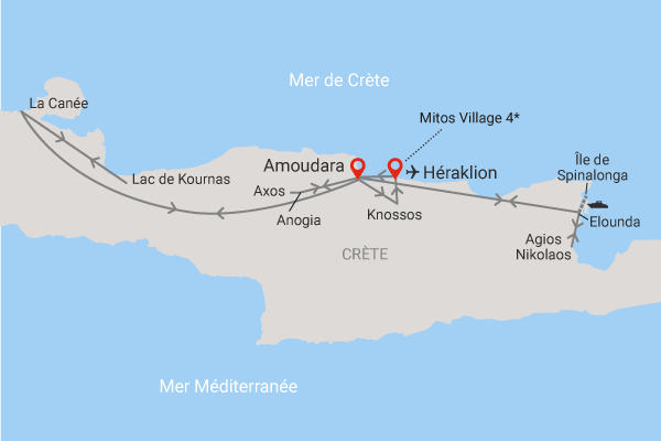 Circuit Au pays de Minos, logement au Mitos Village heraklion Crète