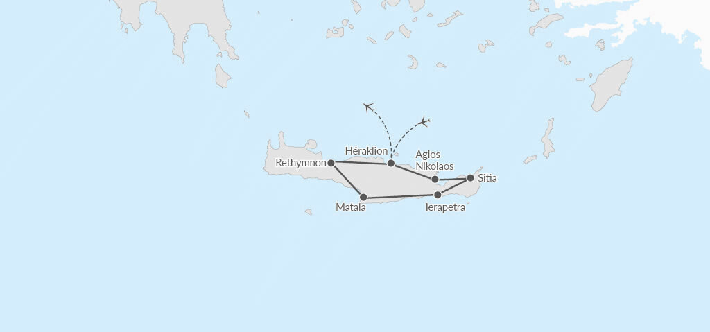 Autotour Le tour de Crète en liberté en hôtels 2*/ Heraklion Crète