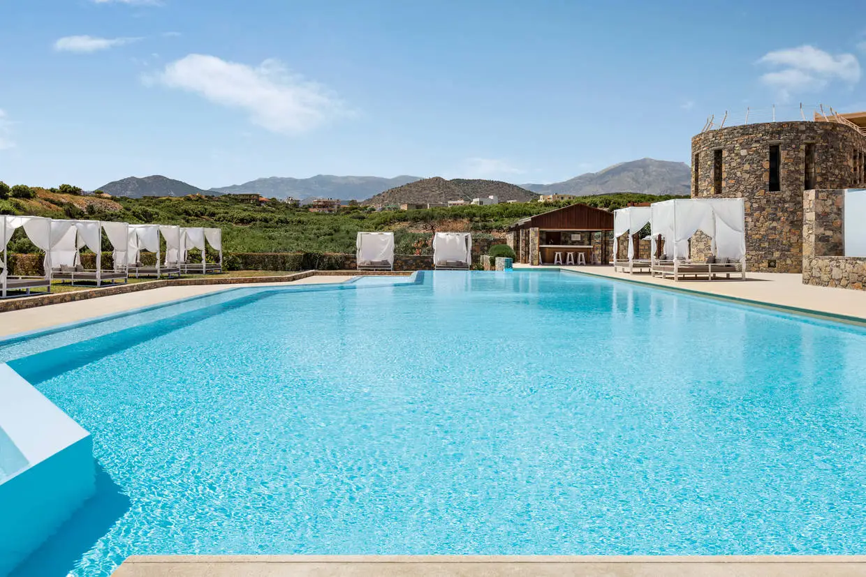 Crète : Club Framissima Premium Zeus Eleva Mirabello Bay (ex Mirabello Bay Luxury Resort), logement en Bungalow junior suite avec piscine privative
