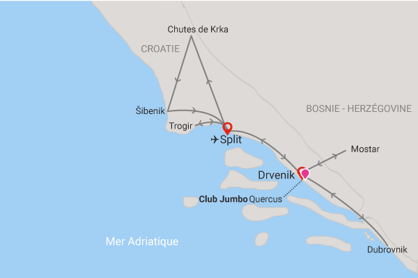 Circuit Découverte de la Croatie, logement Jumbo Quercus split Croatie