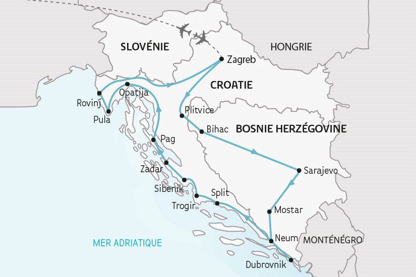 Circuit Splendeurs de Croatie et de Bosnie Zagreb Croatie