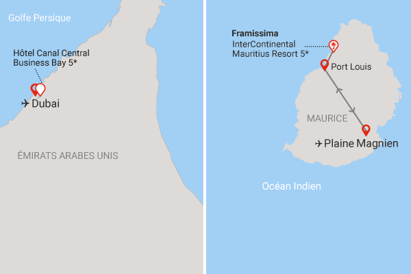 Séjour 2 en 1 : Dubaï et Maurice, Canal Central Business Bay 5* et Framissima Premium InterContinental Mauritius Resort dubai Dubai et les Emirats