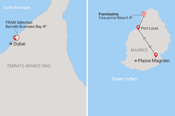 Séjour 2 en 1 : Dubaï et Maurice, Fram Sélection Barceló Business Bay et Framissima Casuarina Resort dubai Dubai et les Emirats