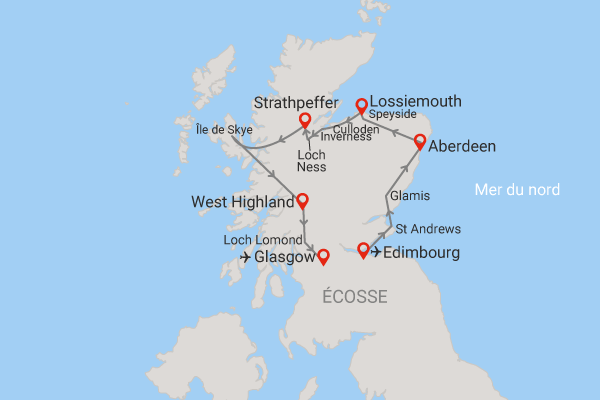 Circuit L'âme écossaise entre châteaux et lochs edimbourg Ecosse