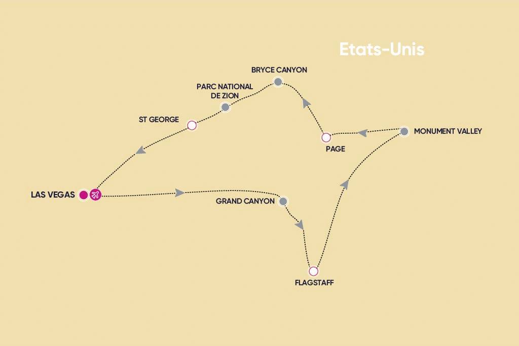 Autotour A la découverte des parcs de l'ouest las_vegas Etats-Unis
