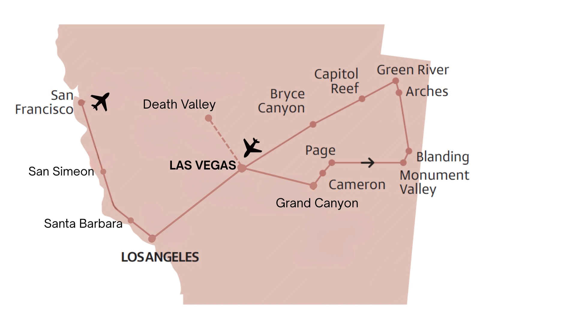 Circuit Grands Parcs de l'Ouest - Limité à 12 pers. las_vegas Etats-Unis