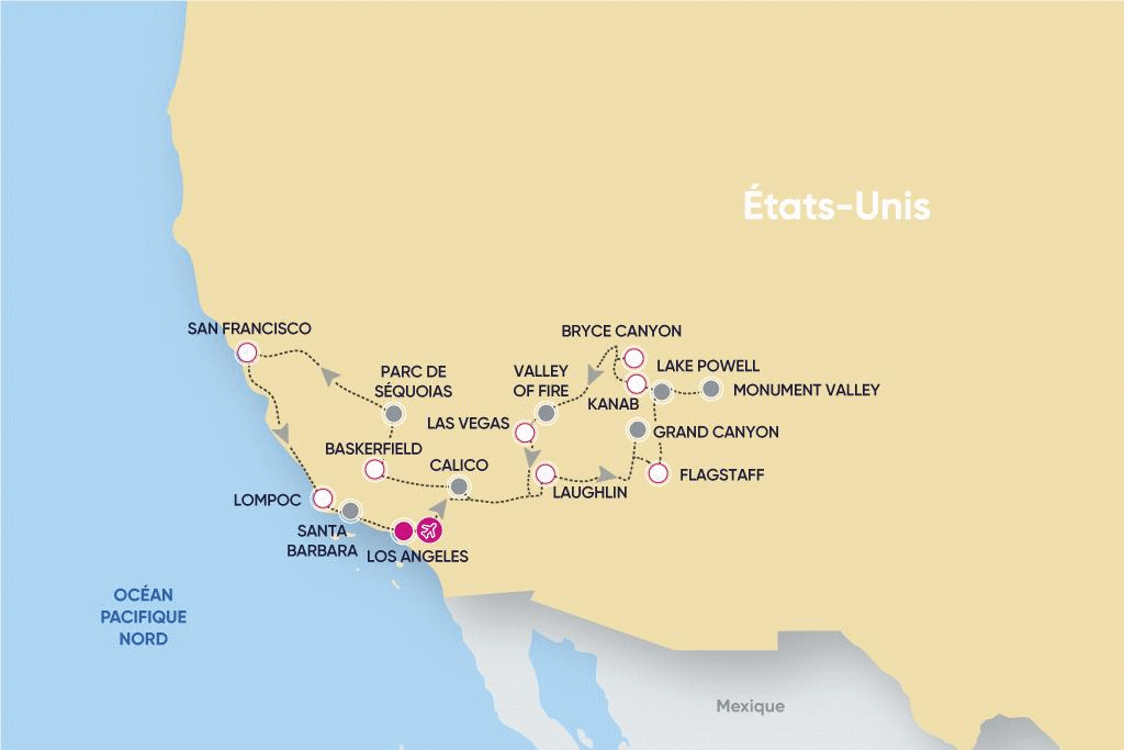 Circuit Au coeur de l'Ouest Los_angeles Etats-Unis