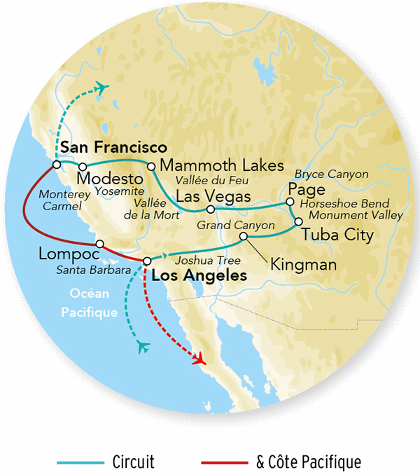 Circuit Merveilles de l'Ouest des USA & Côte Pacifique los_angeles Etats-Unis