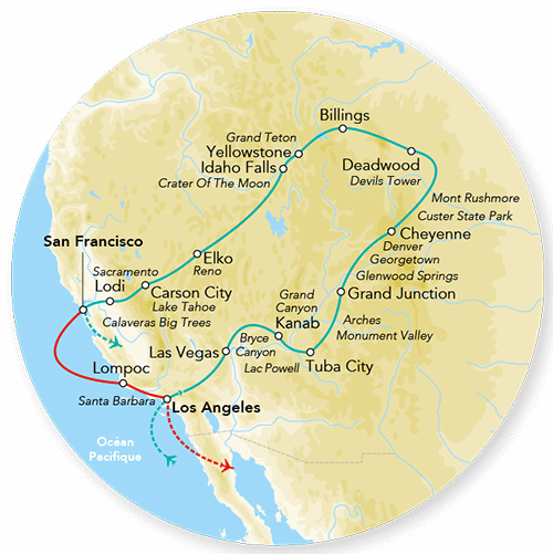 Circuit Merveilles du Grand Ouest & Rocheuses los_angeles Etats-Unis