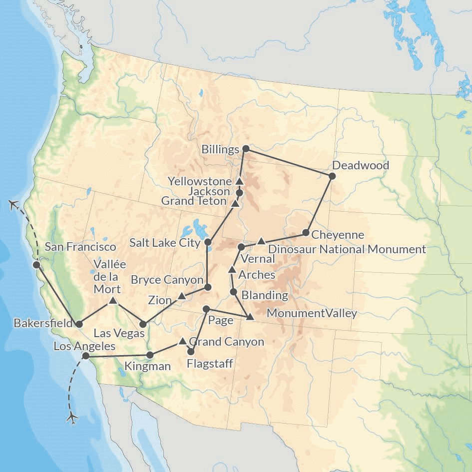 Circuit Grand Tour de l'Ouest los_angeles Etats-Unis