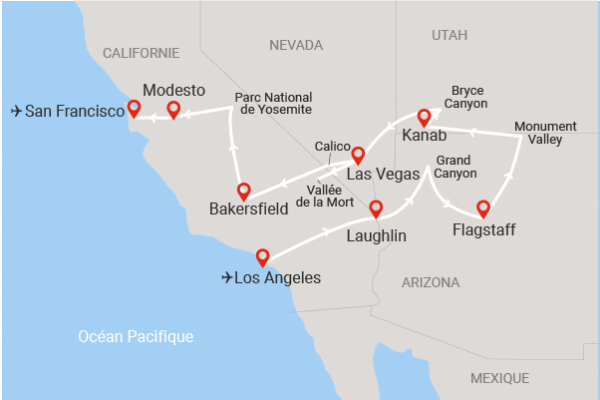 Circuit Beautés de la Côte Ouest Américaine et extension San Francisco los_angeles Etats-Unis