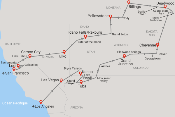 Circuit L'Ouest Américain Classique et les Rocheuses los_angeles Etats-Unis