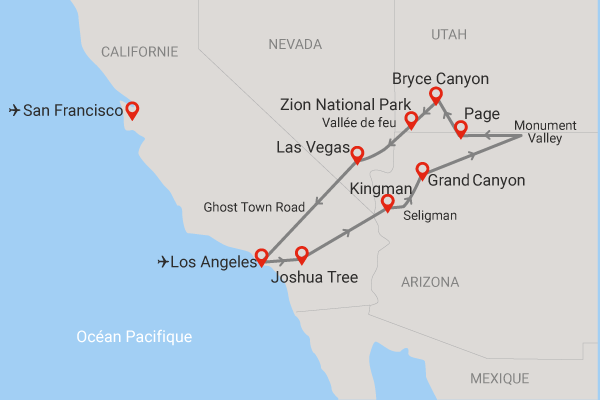Circuit L'Ouest Majestueux (maximum 12 participants) los_angeles Etats-Unis