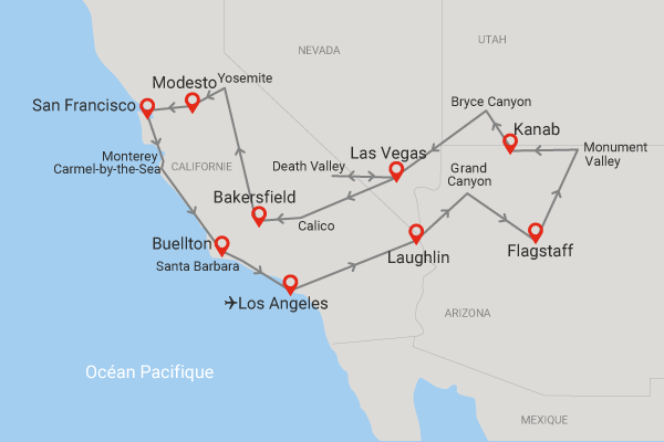 Circuit Mosaïques de l’Ouest Américain los_angeles Etats-Unis