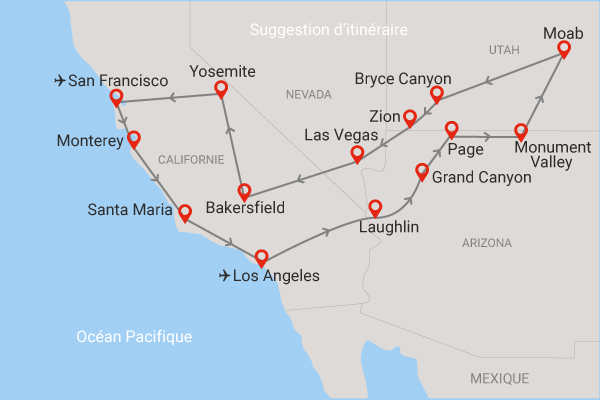 Autotour Tout l'Ouest Américain en Liberté et extension Highway los_angeles Etats-Unis