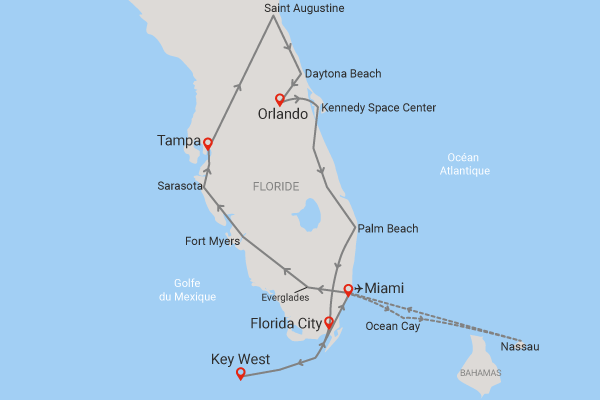 Circuit Rêve tropical de Floride aux Bahamas et extension Miami miami Etats-Unis