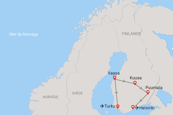 Autotour Grande boucle du sud finlandais en liberté turku Finlande