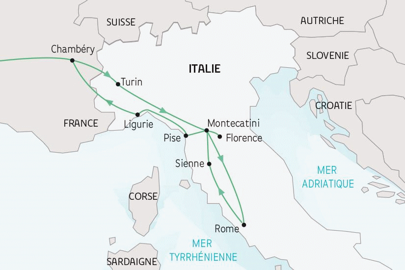 Circuit L'Italie, de la Toscane à Rome chambery France Rhone-Alpes