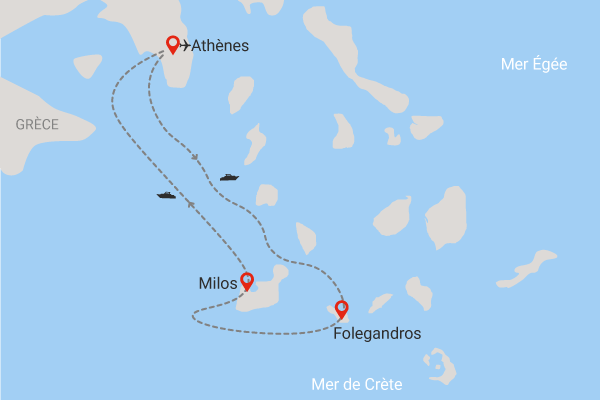 Combiné hôtels Combiné 2 îles : Folegandros - Milos en 7 nuits athenes Grece