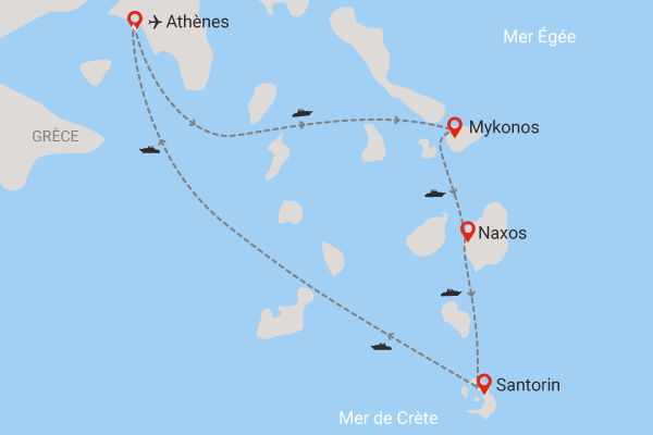 Combiné hôtels Combiné 3 îles Mykonos - Naxos - Santorin en 14 nuits athenes Grece