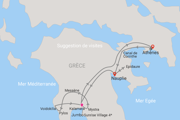 Autotour Incontournables du Péloponnèse en liberté (dont 4 nuits au Club Jumbo Sunrise Village) athenes Grece