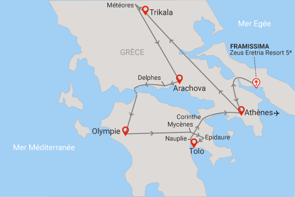 Combiné circuit et hôtel Grand Tour de Grèce 4* (maximum 24 participants) et extension 7 nuits au Framissima Zeus Eretria Resort athenes Grece