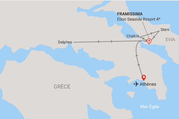 Circuit De l'Acropole aux trésors d'Eubée au départ du Framissima Elion Seaside Resort vassilikos Grece