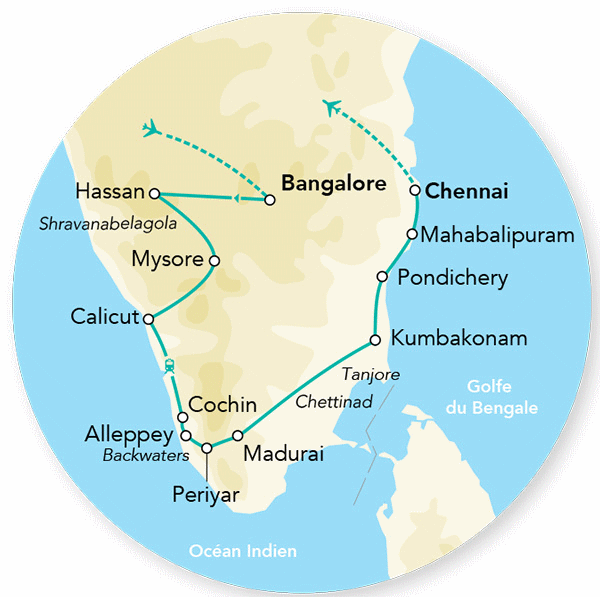 Circuit Merveilles de l'Inde du Sud bangalore Inde