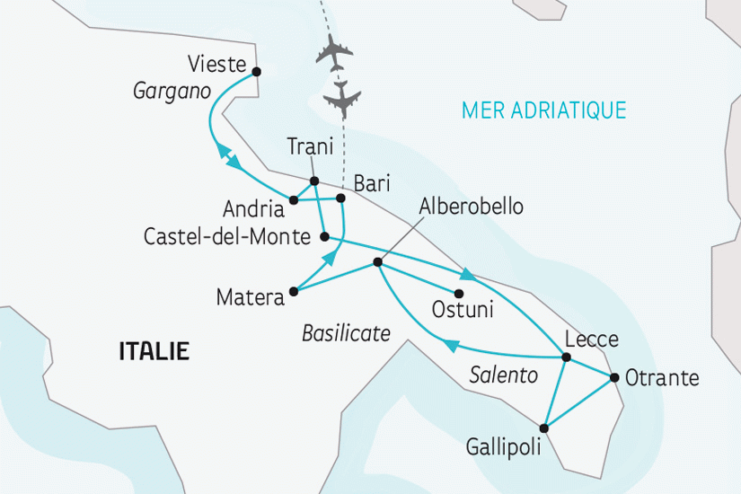 Circuit Les Pouilles, de l'Adriatique à la mer Ionienne bari Italie
