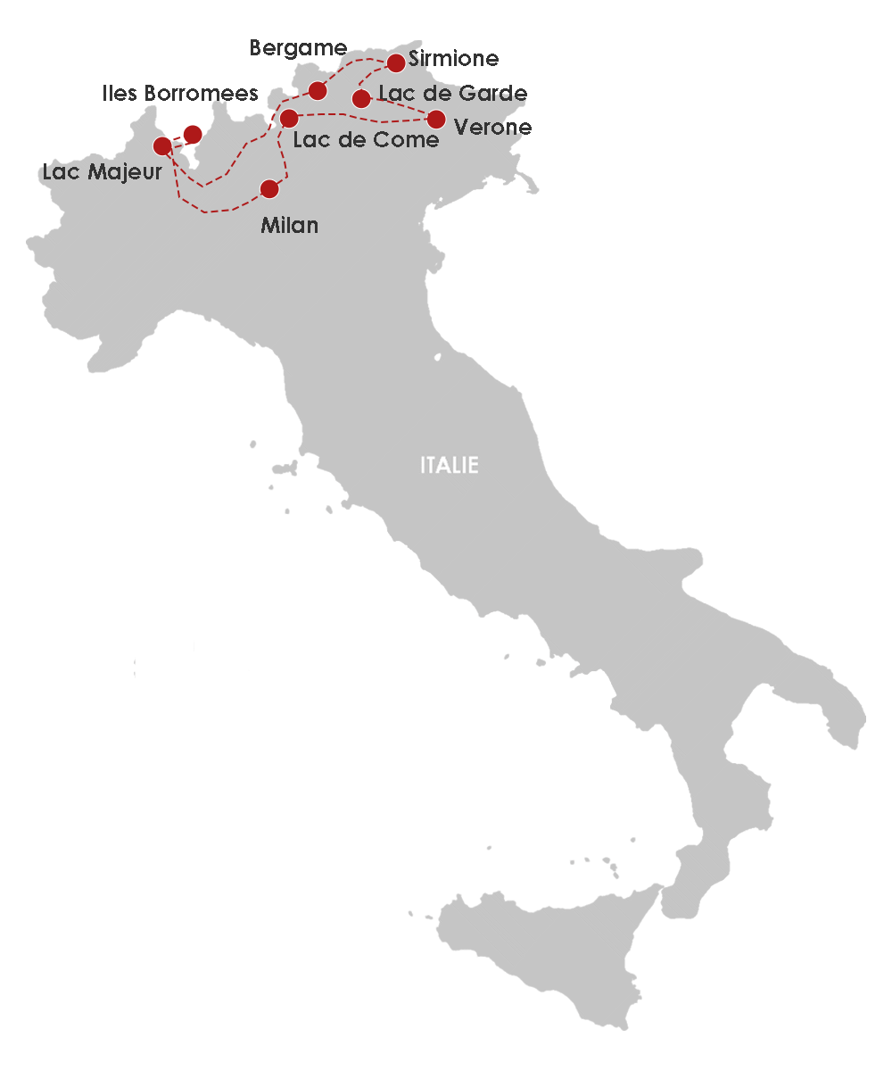 Circuit Accompagné autour des lacs italiens milan Italie