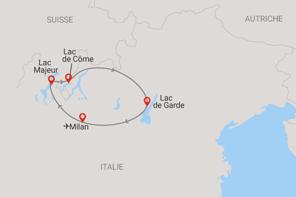 Autotour Sur les rives des lacs italiens en liberté, arrivée Milan milan Italie