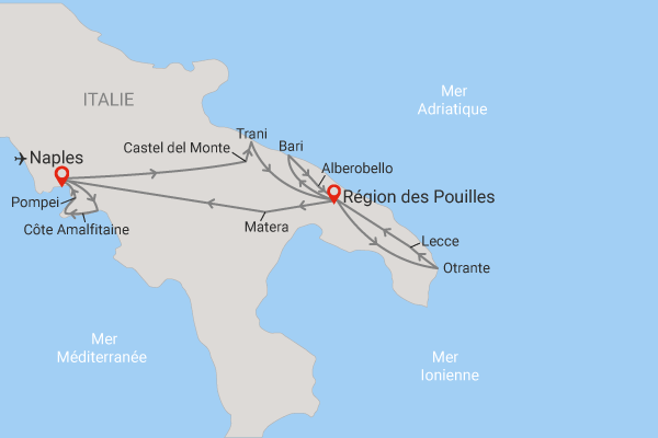 Circuit L'Italie du Sud, de Naples aux Pouilles naples Italie