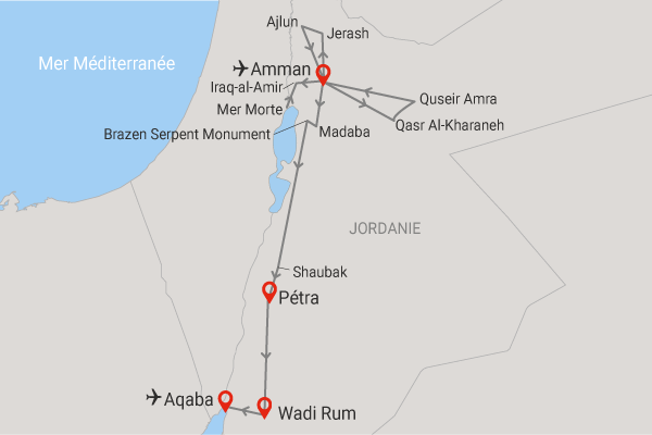 Circuit De Pétra à Aqaba, joyaux du Moyen-Orient amman Jordanie