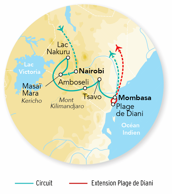 Circuit Immersion au Kenya & Balnéaire Mombasa - Limité à 6 pers./véhicule nairobi Kenya