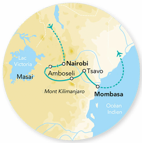 Combiné circuit et hôtel Douceurs du Kenya & balnéaire Mombasa - Limité à 6 pers./véhicule nairobi Kenya