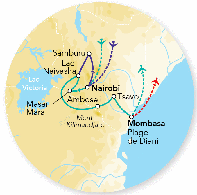 Circuit Merveilles du Kenya Samburu & Balnéaire Plage de Diani - Limité à 6 pers./véhicule nairobi Kenya