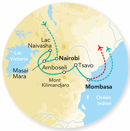 Circuit Merveilles du Kenya & extension plage de Mombasa - Vols Kenya Airways nairobi Kenya