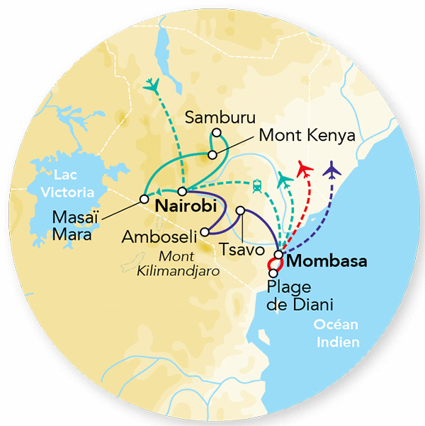Circuit Explorations du Kenya & balnéaire Mombasa nairobi Kenya