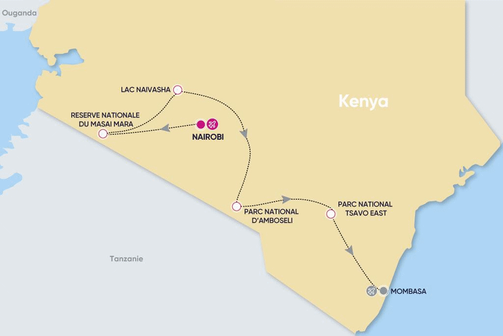 Circuit Safari Kenya : Tsavo, Lac Naivasha et Amboseli nairobi Kenya